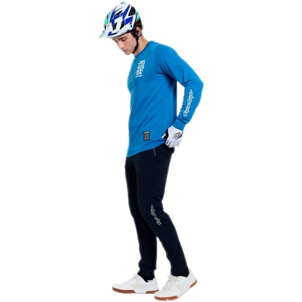 Maillot de Vélo Skyline Ride One Eye Manches Longues Bleu essayage de droite