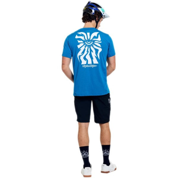 Chandail de Vélo Skyline Ride One Eye Manches Courtes Bleu essayage de dos