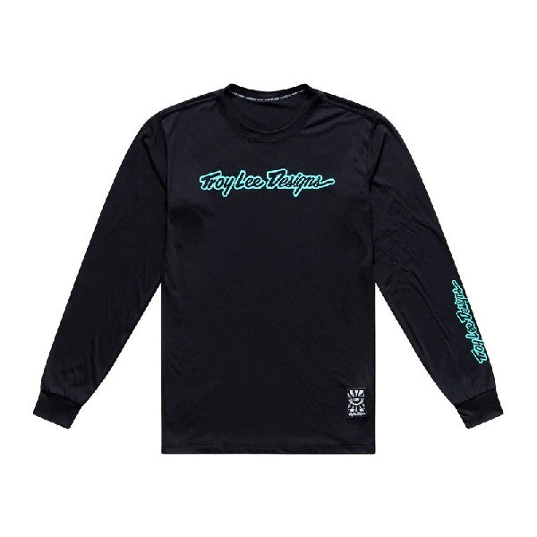 Maillot de Vélo Skyline Ride Signature Noir/Bleu, de face