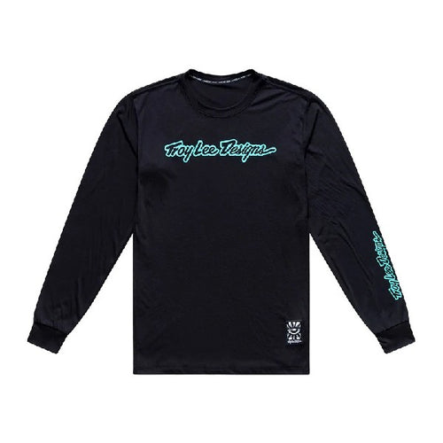 Maillot de Vélo Skyline Ride Signature Noir/Bleu, de face