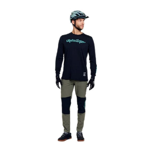 Maillot de Vélo Skyline Ride Signature Noir/Bleu, de face