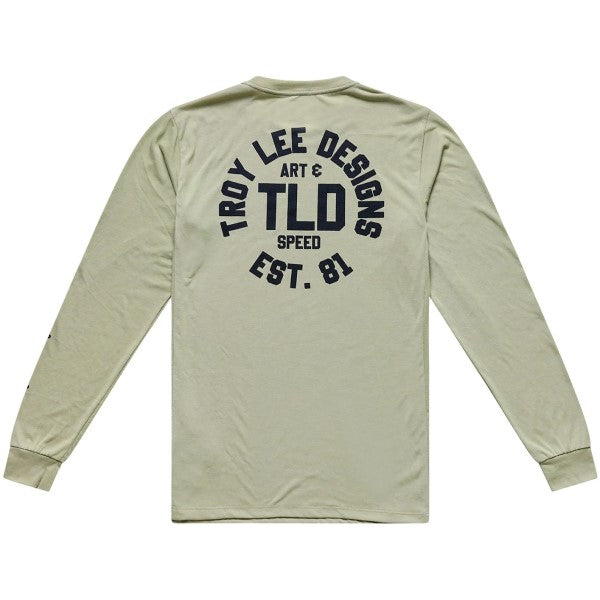 Maillot de Vélo Skyline Ride Stamps Manches Longues Vert de dos