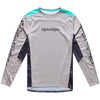Maillot de Vélo Stage Signature Manches Longues Gris/Bleu de face