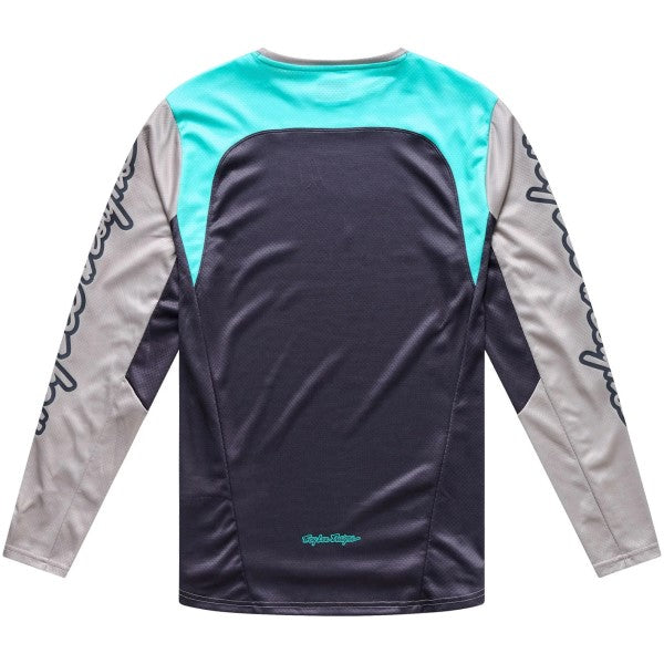 Maillot de Vélo Stage Signature Manches Longues Gris/Bleu de dos
