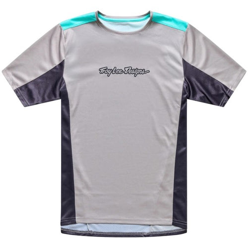 Maillot de Vélo Stage Signature Manches Courtes Gris/Bleu de face