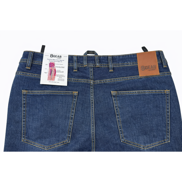 Pantalon de Moto Jeans Dyneema 8Gear Bleu, arrière