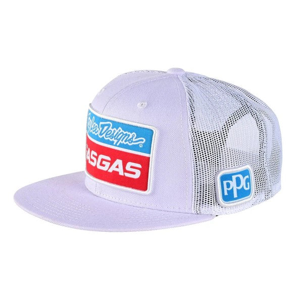 Casquette TLD GasGas Team Plate Blanc, de face