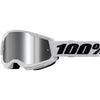 Lunettes de Motocross Strata 2 Lentille Miroir 100% blanc et argent