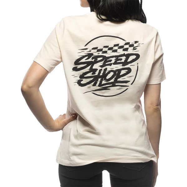 T-Shirt Burner Femme Blanc/Noir essayage de dos