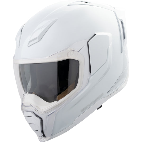 Casque Intégral de Moto Ultraflite Blanc, de côté