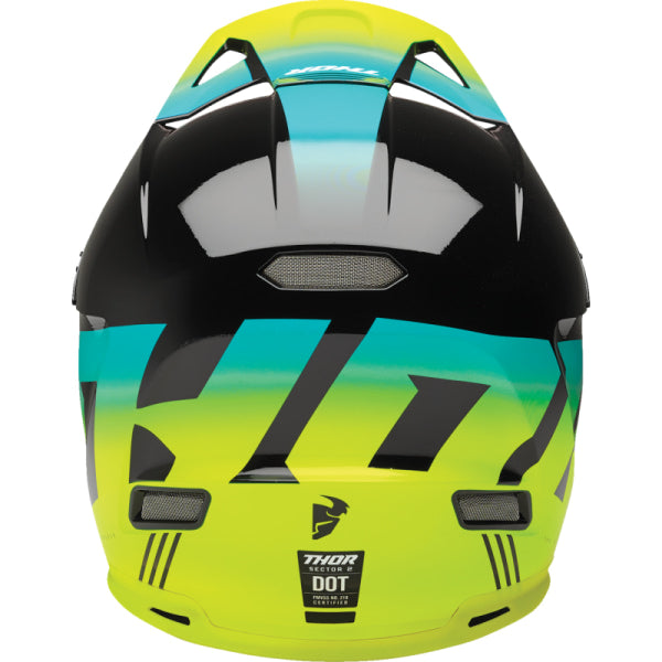 Casque de Motocross Sector 2 Carve  noir bleu jaune, arrière