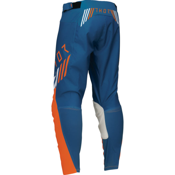 Pantalon de Motocross Launchmode Zone Thor bleu et orange, de dos