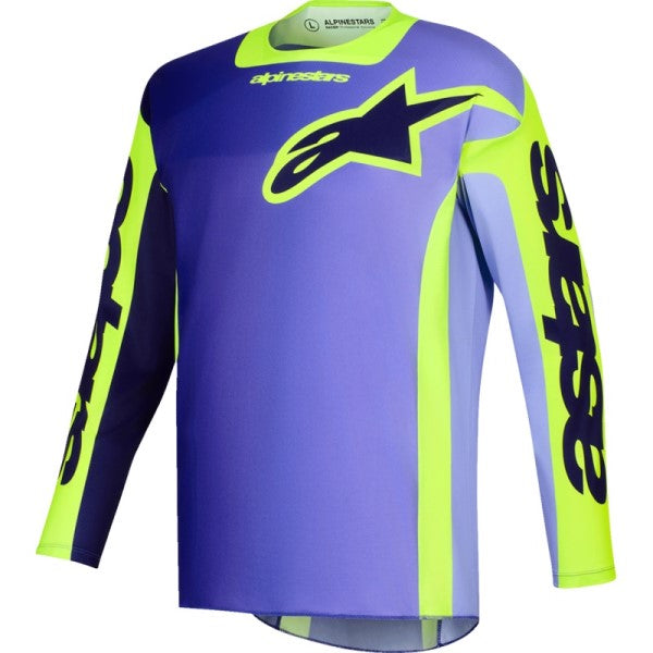 Chandail de Motocross Racer Portl Mauve/Jaune de face