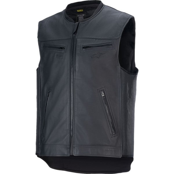 Veste d'Airbag Tech-Air® 3 en Cuir Noir, de face