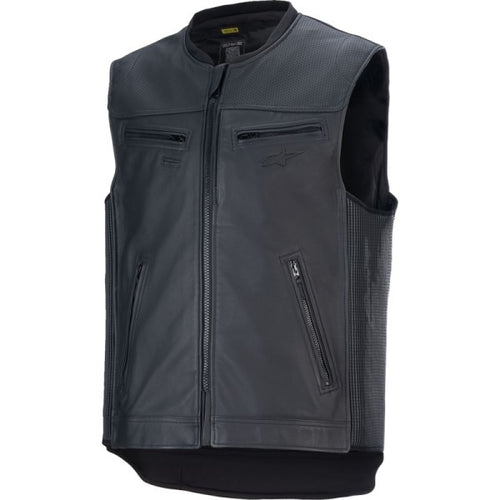Veste d'Airbag Tech-Air® 3 en Cuir Noir, de face