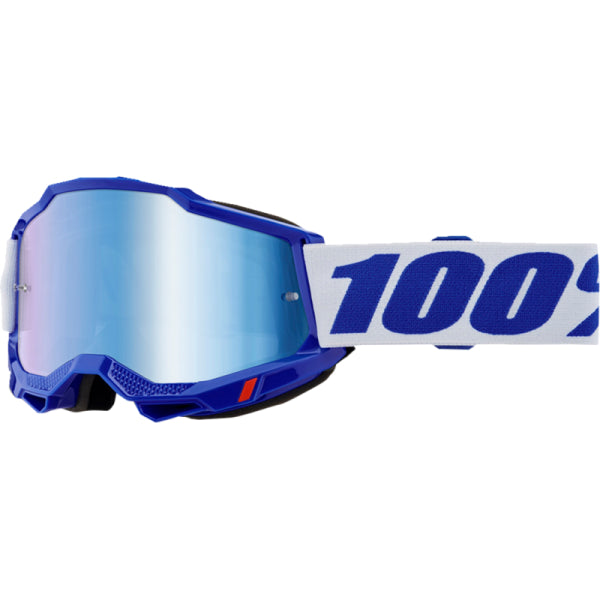 Lunettes de Motocross Accuri 2 Lentille Miroir 100% bleu foncé et blanc