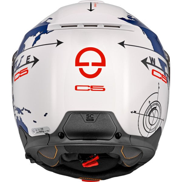 Casque de Moto Modulaire C5 Globe Schuberth Bleu, arrière