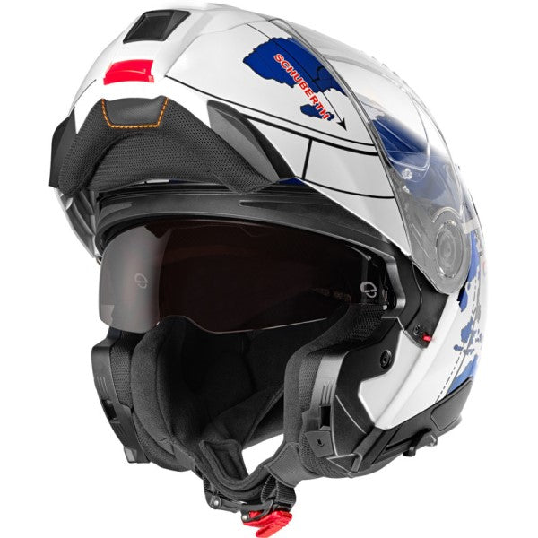 Casque de Moto Modulaire C5 Globe Schuberth Bleu, ouvert