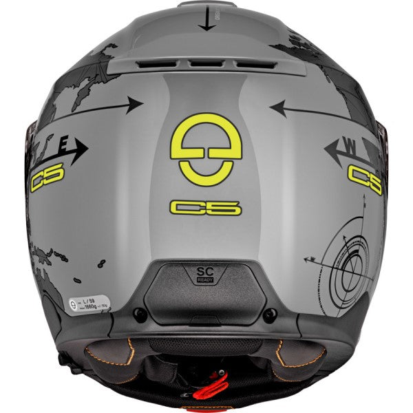 Casque de Moto Modulaire C5 Globe Schuberth Gris, arrière