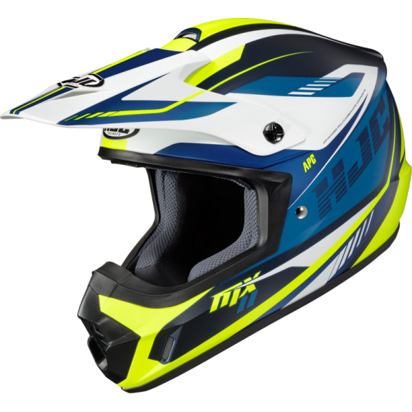 Casque de Motocross CS-MX2 Drift HJC jaune et noir, côté gauche