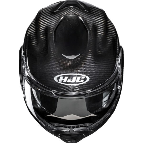 Casque Modulaire de Moto F100 Carbon Solid Noir de face au-dessus