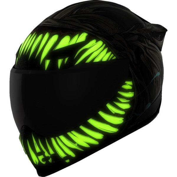 Casque Intégral de Moto Domain Grand Maw Gris Clair Obscurité incliné de face