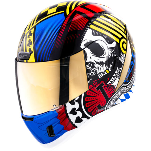 Casque Intégral Moto Icon multicolore, de face