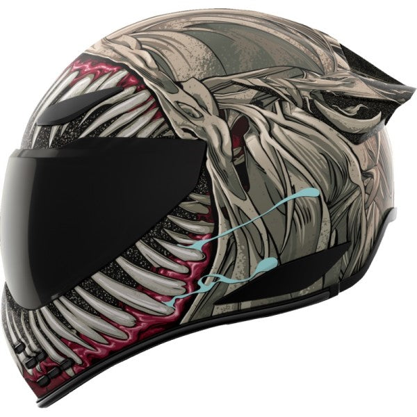 Casque Intégral de Moto Domain Grand Maw Gris Clair de droite