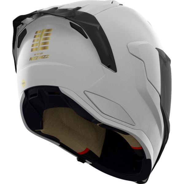Casque Intégral de Moto Ultraflite Rizz Rizz Blanc incliné de dos