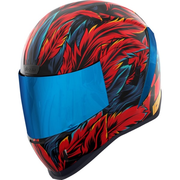 Casque Intégral de Moto Airform Fever Dream Rouge/Bleu incliné de droite