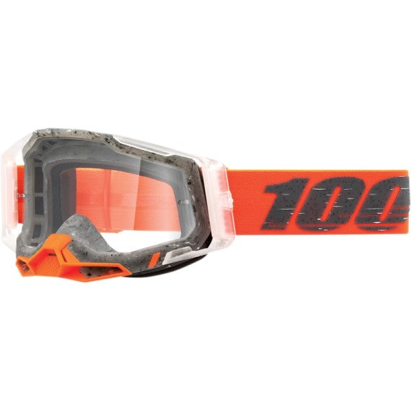 Lunettes de Motocross Racecraft 2 à Lentille Claire Orange/Noir