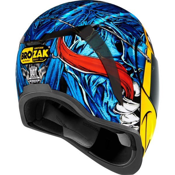 Casque Intégral de Moto Airform Brozak Bleu incliné de dos