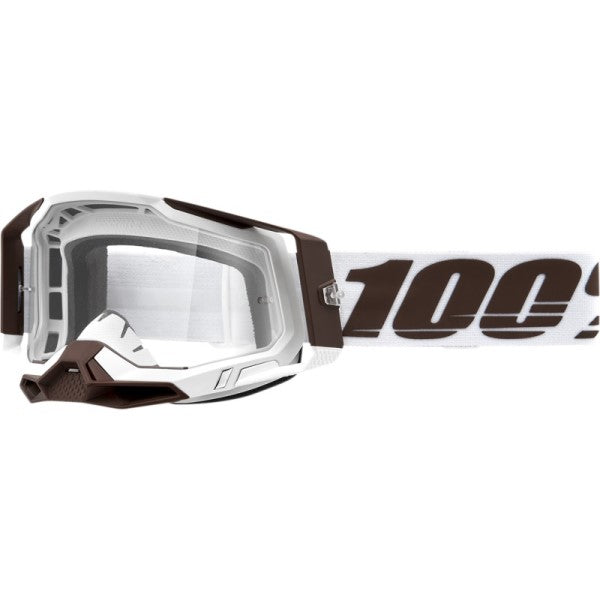 Lunettes de Motocross Racecraft 2 à Lentille Claire Blanc/Brun