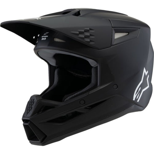 Casque de Motocross Supertech M3 Solid Junior Noir Mat incliné de droite