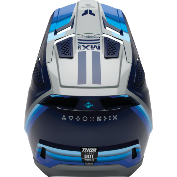 Casque de Motocross Fleet Defy Thor Bleu/Gris, arrière