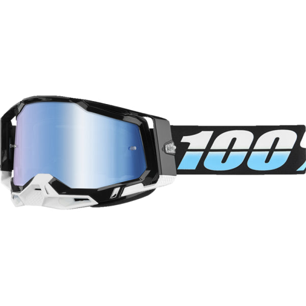 Lunettes de Motocross Racecraft 2 Lentille Miroir 100% noir bleu et blanc