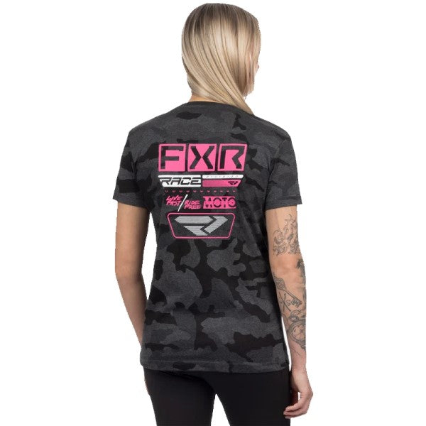 T-Shirt Gladiator Premium Femme FXR camo gris, de dos