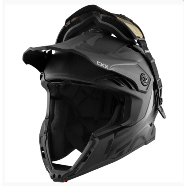 Casque Titan Air Flow Carbone - Lunette 210° incluse noir carbone, de face