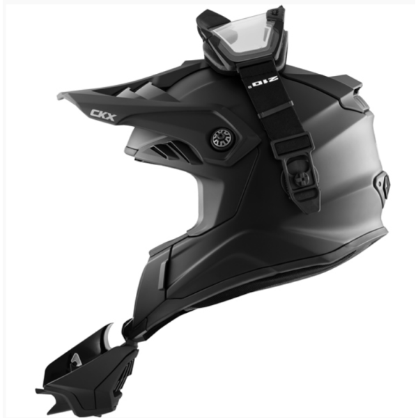 Casque Titan Air Flow - Lunette 210° électrique incluse noir mat, côté gauche