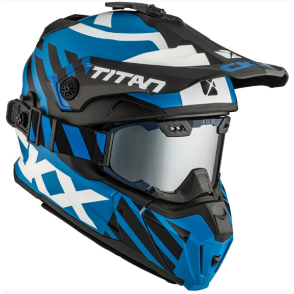 Casque Titan Original Marks- Lunette 210 Incluse bleu, côté droit