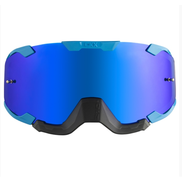 Lunettes 210° Miroir Hors Piste, Été Rapid Clip bleu, de face