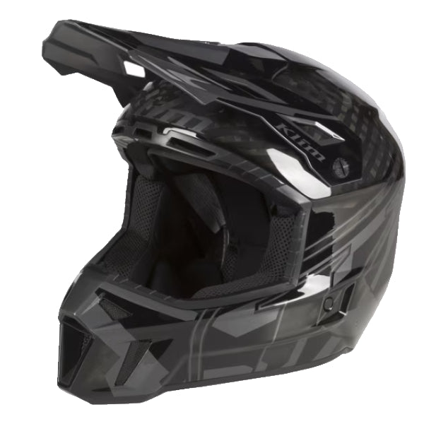 Casque de Snowcross F3 Carbone Pro noir, côté gauche