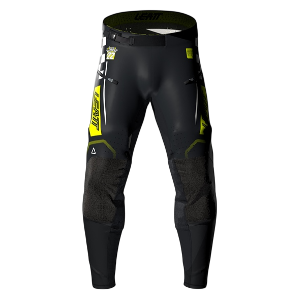 Pantalon de Motocross 4.5 Enduro X-Flow JW22/Leatt/Noir, jaune, de face