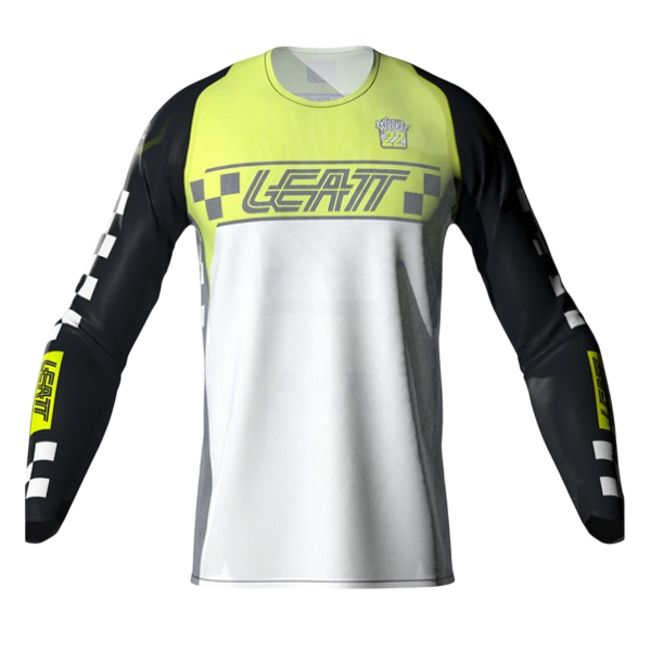 Chandail de Motocross 4.5 Enduro X-Flow JW22/leatt/noir, jaune , blanc, de face