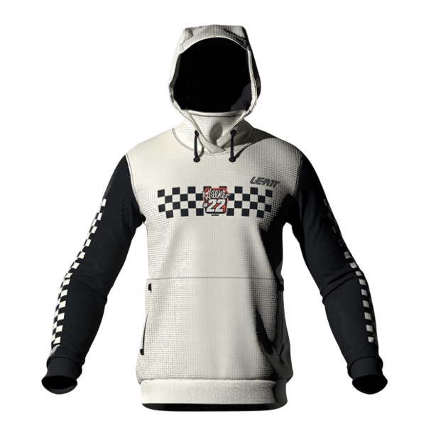Chandail de Motocross 5.5 Therma JW22 Enduro à Capuchon/Leatt, Noir, blanc, de face