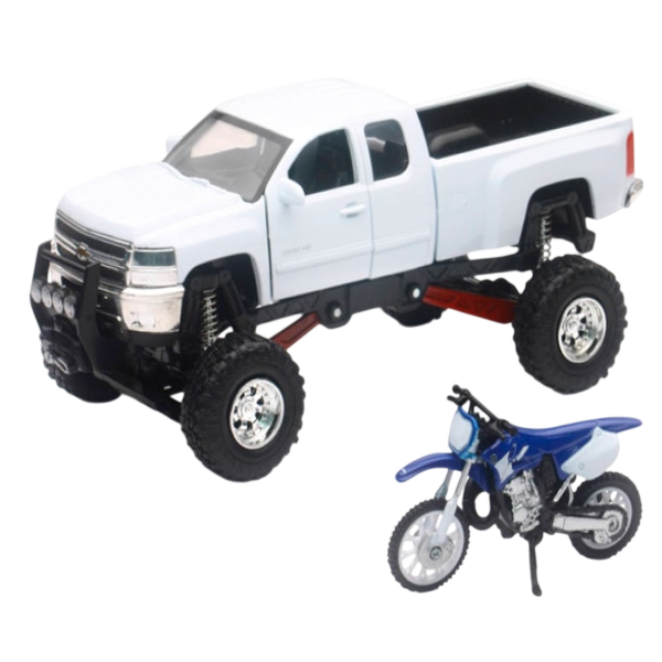 Modèle Réduit Camion & Motocross Yamaha/New ray Toys, blanc , bleu