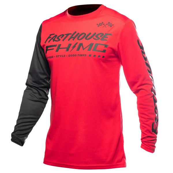 Chandail de Motocross Carbon Method/Fasthouse/rouge et noir de face