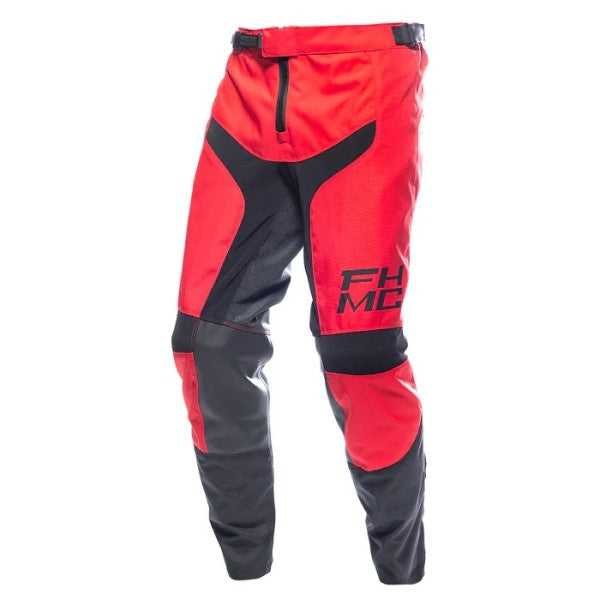 Pantalon de Motocross Carbon Method Rouge/Noir, de face
