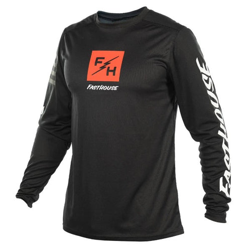 Chandail de Motocross Carbon Echo/Fasthouse/noir de face