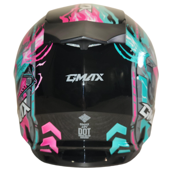 Casque Intégral de Motoneige FF49Y Charged Junior Rose de dos